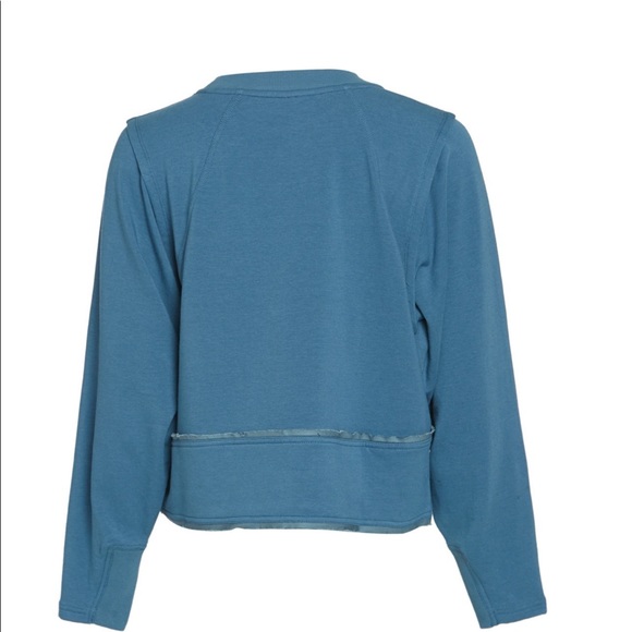 NWT Free People Where The Wind Blows Blue Pullover Sweater - Picture 2 of 5